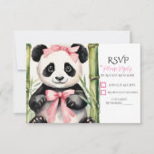 Cartons Réponse Bébé Panda ours Baby shower fille (Devant)