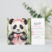 Cartons Réponse Bébé Panda ours Baby shower fille (Debout devant)