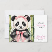 Cartons Réponse Bébé Panda ours Baby shower fille (Dos)