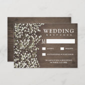 Cartons Réponse Bébé Respiration Rustique Grange de mariage en boi (Devant / Derrière)