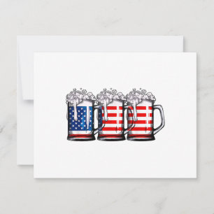 Cartons Réponse Beer American Flag 4 juillet Hommes Femmes Merica