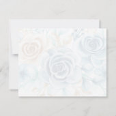 Cartons Réponse Beige blue Elegant Floral Wedding (Dos)
