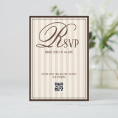 Cartons Réponse Beige Ivory Striped Luxury Wedding (Debout devant)