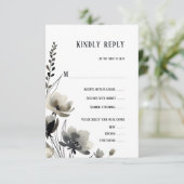 Cartons Réponse Beige Neutral Floral Wedding (Debout devant)