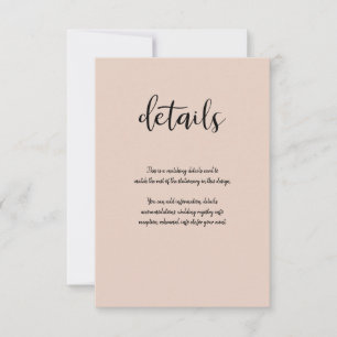 Cartons Réponse Beige Rose Modern Gold Parties scintillant Détails