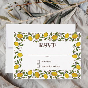 Cartons Réponse Belle FÊTE DES MARIÉES PERSONNALISÉE aux citrons