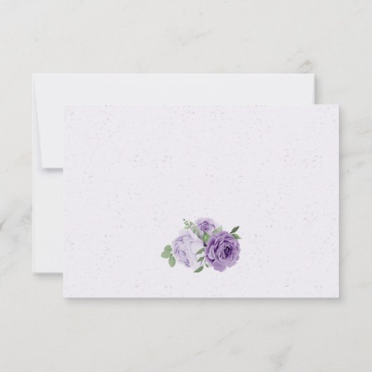 Cartons Réponse belle fleurs violet vert feuilles (Dos)