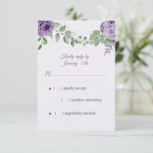 Cartons Réponse belle fleurs violettes vert feuille botanique