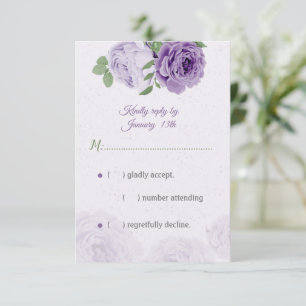 Cartons Réponse belle fleurs violettes vert feuille botanique RS