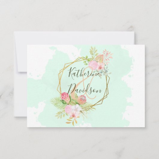 Cartons Réponse Belle Lime Green 💚 Botanique Boho Mariage (Dos)