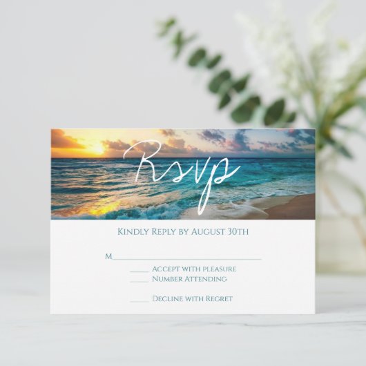 Cartons Réponse Belle Ocean Waves Summer Beach Mariage (Debout devant)