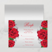 Cartons Réponse Belle Romantique Roses Rouges Anniversaire (Devant / Derrière)