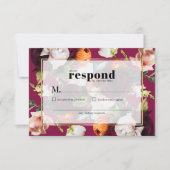 Cartons Réponse Belle suite Mariage Fleurs d'été (Devant)