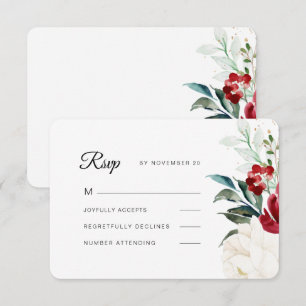 Cartons Réponse Belles fleurs avec Mariage de Noël verdoyant