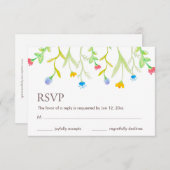 Cartons Réponse Belles Fleurs d'été colorées (Devant / Derrière)