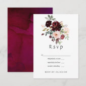 Cartons Réponse Berry Bourgogne et Mariage floral (Devant / Derrière)
