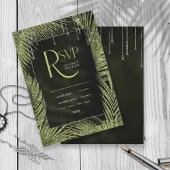 Cartons Réponse Bijoux feuille Mariage vert ID830