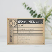 Cartons Réponse Billet de mariage vintage III Punchout (Debout devant)