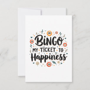Cartons Réponse Bingo est mon billet pour le bonheur Funny Bingo J