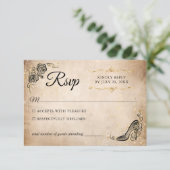 Cartons Réponse Black and Gold Princess Mariage élégant (Debout devant)