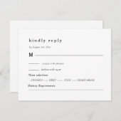 Cartons Réponse black and white wedding, foliage crest (Devant / Derrière)