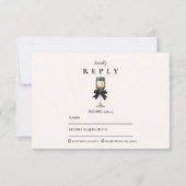 Cartons Réponse Black Bow Pearl Champagne Graduation (Devant)