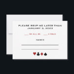 Cartons Réponse Black Cream Red Poker Chip Casino Mariage à thème<br><div class="desc">Que vous soyez marié à Las Vegas ou que vous ayez un mariage à thème casino,  ces cartes RSVP donneront le ton pour que ce soit un mariage amusant! Invitations correspondantes et fournitures de fête disponibles.</div>