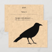 Cartons Réponse Black Crow Bird sur un Motif de parchemin. (Devant / Derrière)