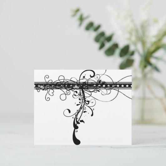 Cartons Réponse Black Funky Elegant Mariage de perles (Debout devant)