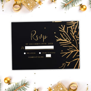 Cartons Réponse Black Gold Noël Party Moderne Vacances élégantes