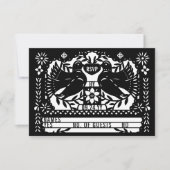Cartons Réponse Black Mexicaine Fantail Doves Papel Picado (Devant)