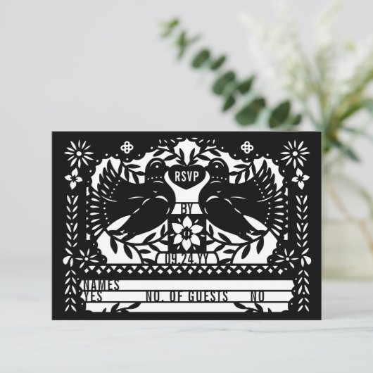 Cartons Réponse Black Mexicaine Fantail Doves Papel Picado (Debout devant)