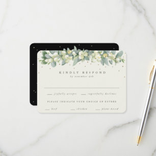 Cartons Réponse Black Snowberry+Eucalyptus Garland Mariage