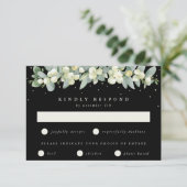 Cartons Réponse Black Snowberry+Eucalyptus Garland Mariage (Debout devant)