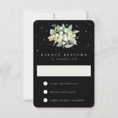Cartons Réponse Black Snowberry+Eucalyptus Mariage (Devant)