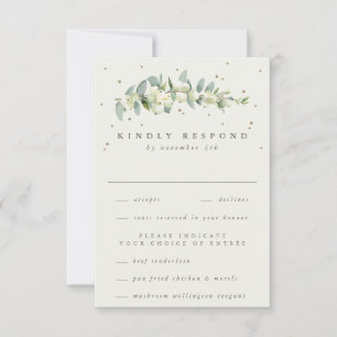 Cartons Réponse Black Snowberry+Eucalyptus Mariage à tige