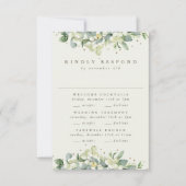 Cartons Réponse Black Snowberry+Eucalyptus Mariage Multi-événement (Devant)