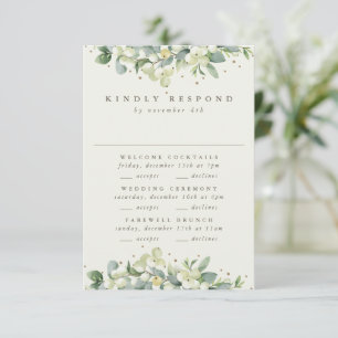 Cartons Réponse Black Snowberry+Eucalyptus Mariage Multi-événement