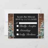 Cartons Réponse Black Snowy Bois & Forêt Pine Bar Bat mitzvah (Dos)