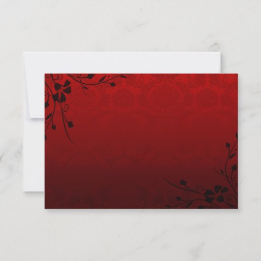 Cartons Réponse Black Swirls Lighter Red Metallic Mariage damassé (Dos)