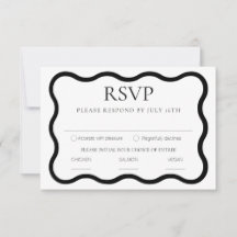 Black & White Elegant Moderne Minimal Wavy Frame