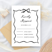 Cartons Réponse Black & White Hand Drawn Bow Wedding