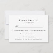 Cartons Réponse Black White Monogram Crest Elegant Wedding (Dos)