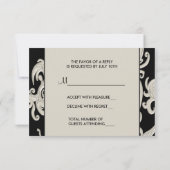 Cartons Réponse Black White Swirl fête d'anniversaire SVP (Dos)