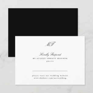 Cartons Réponse Black White Website Classique Monogramme Classique