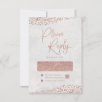 Blanc ivoire & Rose Gold Glam Mariage Répondre RSV