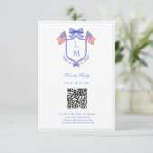 Cartons Réponse Blason de drapeau patriotique | Mariage monogramme (Debout devant)
