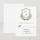 Cartons Réponse Blason Floral Rose (Devant / Derrière)