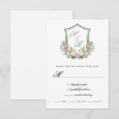 Cartons Réponse Blason Floral Rose (Devant / Derrière)