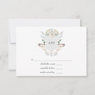 Cartons Réponse Blason Monogrammé de Mariage au Bord du Lac